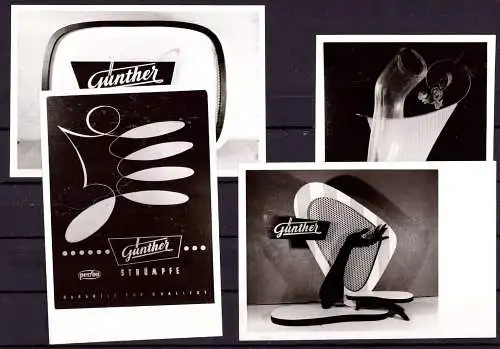 O 330, Werbeaufsteller der Firma Gümther Strümpfe, 8 Fotos von ca.1960 (Gr. 10x7cm), Textil, Strumpf