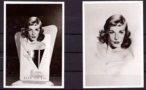O 334, Werbeaufsteller der Firma Luxor, 2 Fotos von ca.1960 (Gr. 10x7cm), Seife, Kosmetica