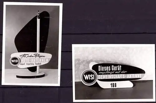 O 336 Werbeaufsteller der Firma WISI Autoantennen, 2 Fotos von ca.1960 (Gr. 10x7cm)