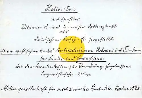 [Ansichtskarte] O 362 Pharmazie, Werbung, 3 Karten der Firma Aktiengesellschaft für medizinische Produkte in Berlin Wedding. 