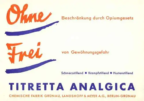 [Ansichtskarte] O 367 Pharmazie, Werbung der Firma Landshoff & Meyer, Berlin-Grünau. 