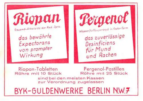 [Ansichtskarte] O 368 Pharmazie, Werbung, 4 Karten der Firma Byk - Guldenwerke Berlin Mitte. 