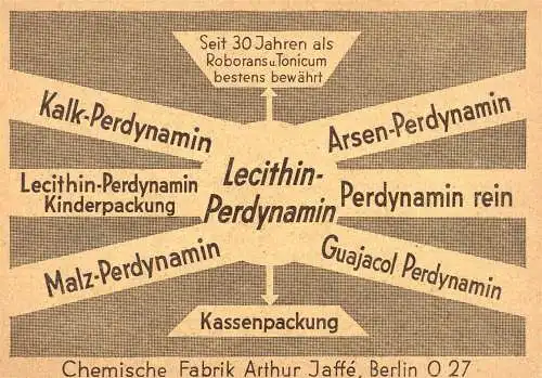 [Ansichtskarte] O 372 Pharmazie, Werbung, 2 Karten der Firma Chemische Fabrik Arthur Jaffe in Berlin Mitte. 