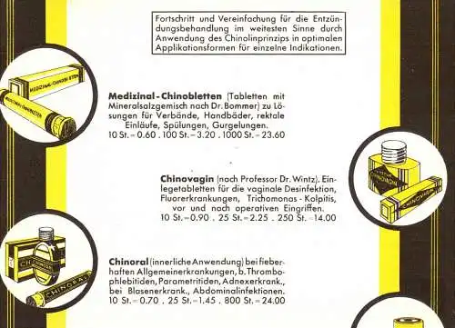 [Ansichtskarte] O 387 Pharmazie, Werbung, 2 Karten der Firma Chinosolfabrik in Hamburg-Billstedt. 