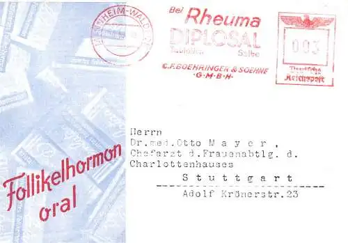 [Ansichtskarte] O 396 Pharmazie, Werbung 8 Karten der Firma Boehringer in Manheim-Waldhof. 