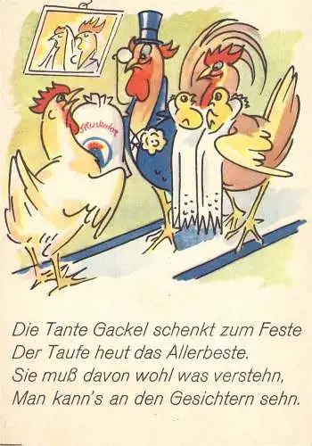 [Werbepostkarte] O 411, Werbung, der Firma Bergisches Kraftfutterwerk aus Düsseldorf Hafen für Muskator Futter, Huhn, Geflügel, Taufe. 