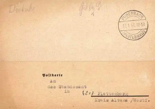 O 449 Karte, Gebühr Bezahlt aus Puderbach (Westerwald)