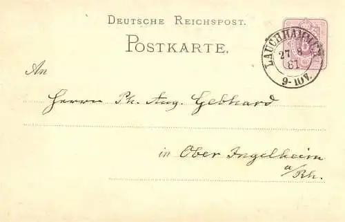 O 458, saubere Ganzsache mit nachverwendeten Preußen Stempel, von 1881, aus Lauchhammer
