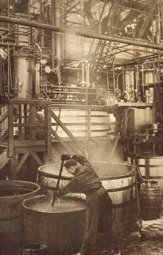 [Echtfotokarte schwarz/weiß] O 521, Leverkusen, Farbenfabriken Bayer, Chemie, Industrie Foto Willi Roerts. 