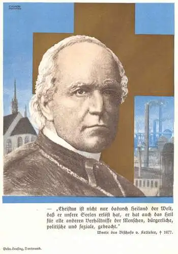[Werbepostkarte] O 564, seltene Karte vom Katholikentag 1927 in Dortmund. sign. C. Kunze. 