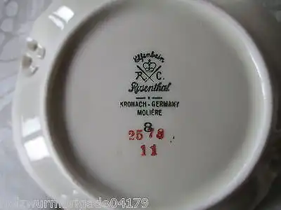 Altes Rosenthal Konfektset Anbietschale u. 6 Schälchen Elfenbein Moliere Kronach