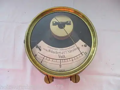 RARITÄT Elektrizitäts- AG Schuckert & Co Nürnberg Voltmesser bis 300 um 1900