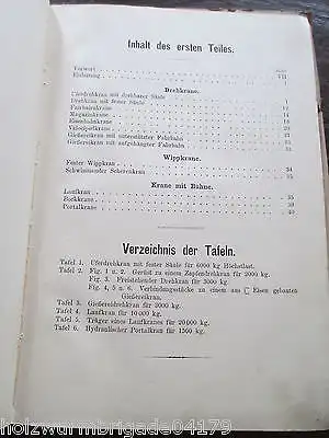 Die Krane Gestelle der Krane Berechnung und Konstruktion 1.Teil P.Zizmann 1903