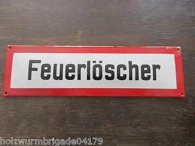 Altes Emailschild Emaille Schild FEUERLÖSCHER