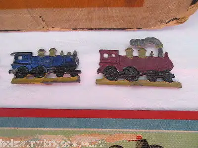 RARITÄT altes Brettspiel Eisenbahnspiel Zinnfiguren Kleefeld & Co Fürth um 1930 2