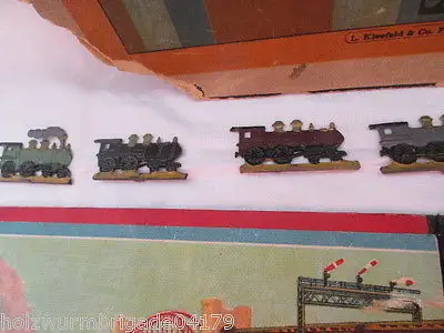 RARITÄT altes Brettspiel Eisenbahnspiel Zinnfiguren Kleefeld & Co Fürth um 1930 3