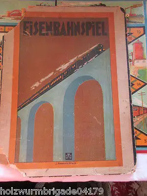 RARITÄT altes Brettspiel Eisenbahnspiel Zinnfiguren Kleefeld & Co Fürth um 1930 8