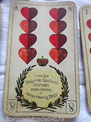 RARITÄT alte Skatkarten Schwerterkarte Sächs. Blatt Stralsund Altenburg um 1910