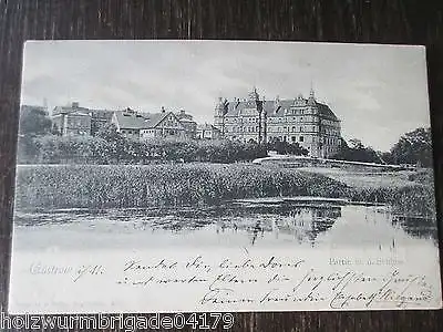 Alte Ak Güstrow Partie mit dem Schloss gelaufen 1904