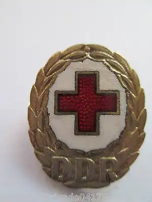 Rotes Kreuz Abzeichen DDR  emailliert  gold