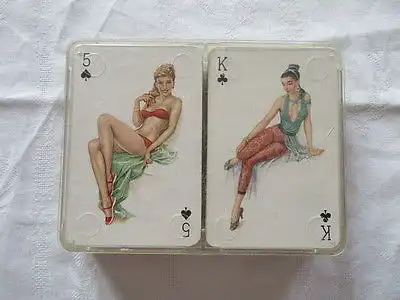 Alte Romme` Karten Pin Up Girls um 1970