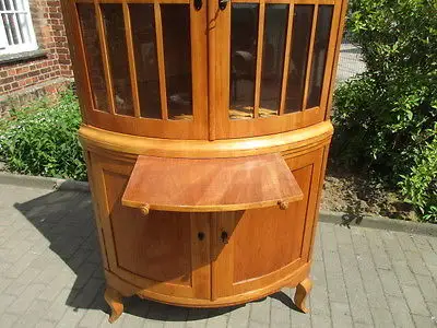 Schöner alter Biedermeier Eckschrank Vitrine Eckvitrine Kirsche 3