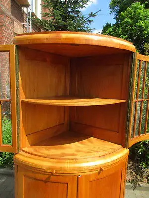 Schöner alter Biedermeier Eckschrank Vitrine Eckvitrine Kirsche 4