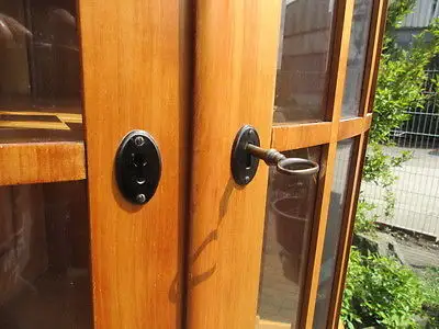 Schöner alter Biedermeier Eckschrank Vitrine Eckvitrine Kirsche 9