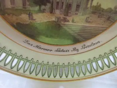 KPM Berlin Carl Daniel Freydanck Durchbruch Teller Mamor Palais Potsdam um 1820 1
