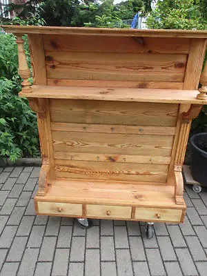 Altes XXL Wandbord Regal Wandregal Weichholz Gründerzeit um 1880 1
