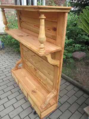 Altes XXL Wandbord Regal Wandregal Weichholz Gründerzeit um 1880 6