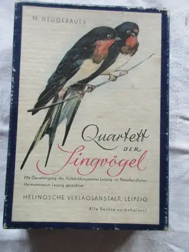 Altes Quartett Singvögel N. Neugebauer Helingsche Verlagsanstalt Leipzig um 1960