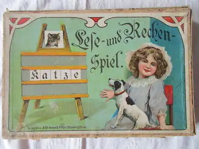 TOPRARITÄT Spear & Söhne Nürnberg Lese und Rechenspiel Lernspiel ca. 1900