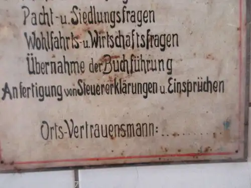 Sehr seltenes altes Blechschild Landbund Eckartsberga Naumburg um 1920