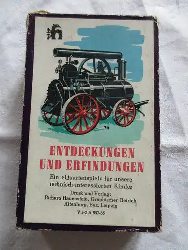 Altes Quartett Entdeckungen und Erfindungen Richard Hauenstein Altenburg 1955