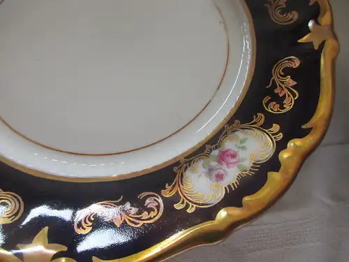 Reichenbach Kaffeeservice Teeservice Echt Kobalt Barock Gold Rose 21 tlg.