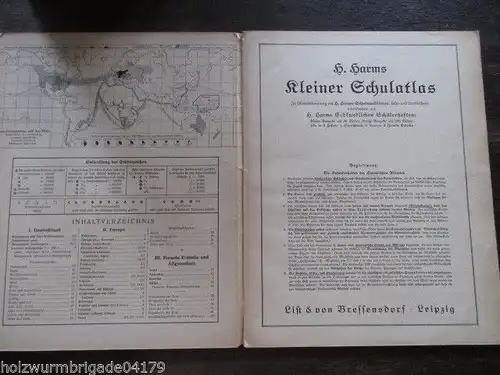 Harms kleiner Schulatlas List & Bressensdorf Leipzig um 1918