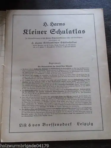 Harms kleiner Schulatlas List & Bressensdorf Leipzig um 1918