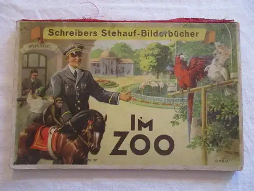 Schreibers Stehauf Bilderbücher IM ZOO Kulissenbilder Pop Up 1937