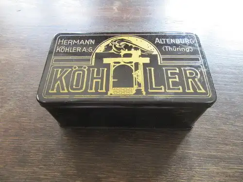 Alte Blechdose Hermann Köhler Altenburg Thüringen Nähmaschinen Werbung