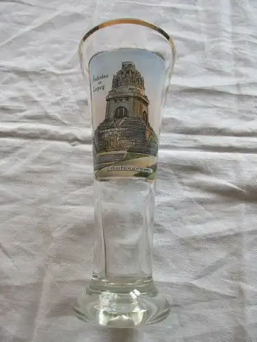 Altes Andenkenglas Bierglas Glas Leipzig Völkerschlachtdenkmal 0,4 L um 1910