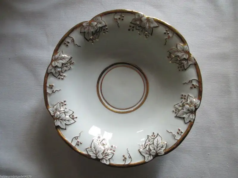 Meissen Kaffeeservice Prunkservice 15 tlg. Weinlaub gold weiß 1. Wahl um 1890 11