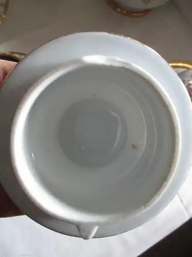 Meissen Kaffeeservice Prunkservice 15 tlg. Weinlaub gold weiß 1. Wahl um 1890