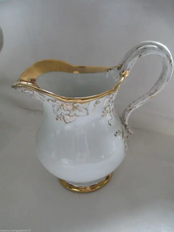 Meissen Kaffeeservice Prunkservice 15 tlg. Weinlaub gold weiß 1. Wahl um 1890 7