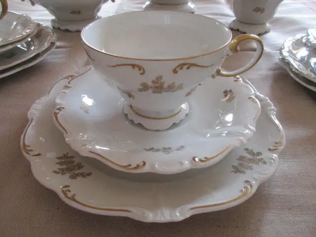 Schönes altes Kaffeeservice Rosenthal Pompadour Golddekor für 6 Personen 2