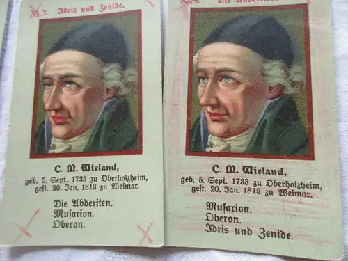 Lithographiertes Kartenspiel Quartett Dichter J.W.Spear & Söhne Nürnberg um 1900