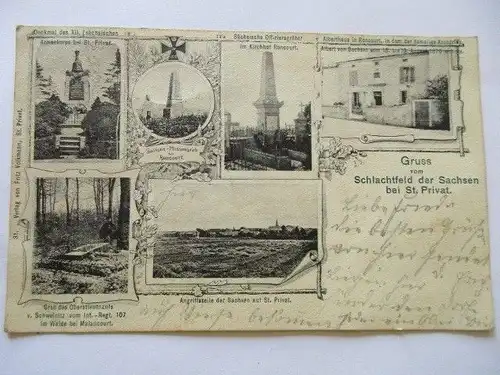 Ak Schlachtfeld der Sachsen bei St. Privat Gravelotte 1870 gelaufen 1903