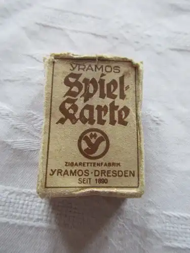 Alte Miniatur Skatkarten Werbung Yramos Zigaretten Spielkarte Dresden um 1935