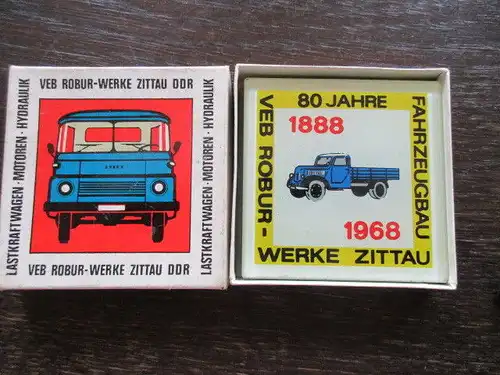 80 Jahre Robur Werke Zittau Fahrzeugbau 1888- 1968 Werbung 3 Glasplatten