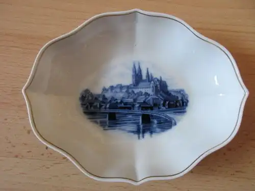 Meissen seltene Porzellan Schale Motiv Meissen Albrechtsburg 1. Wahl 15,5 x 12